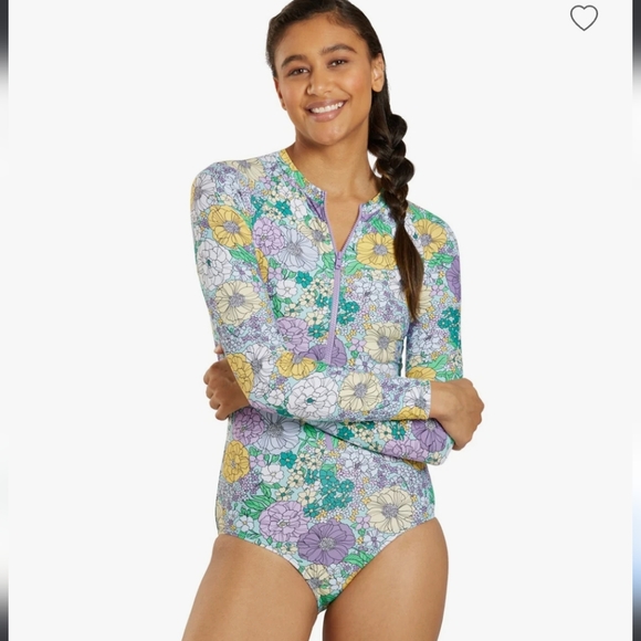 SPORTI Active Bondi Zip One Piece Swimsuit in Bondi Floral - Picture 1 of 12